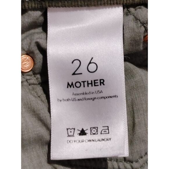 Mother The Dropout Crop Slouchy Skinny Corduroy Jeans Olive Green Womens Size 26 - Picture 5 of 9